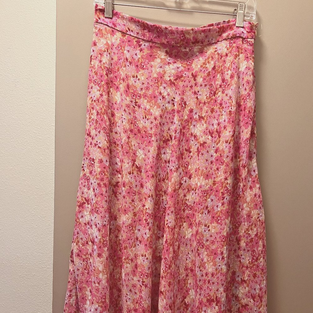 Tahari Foral Midi Skirt